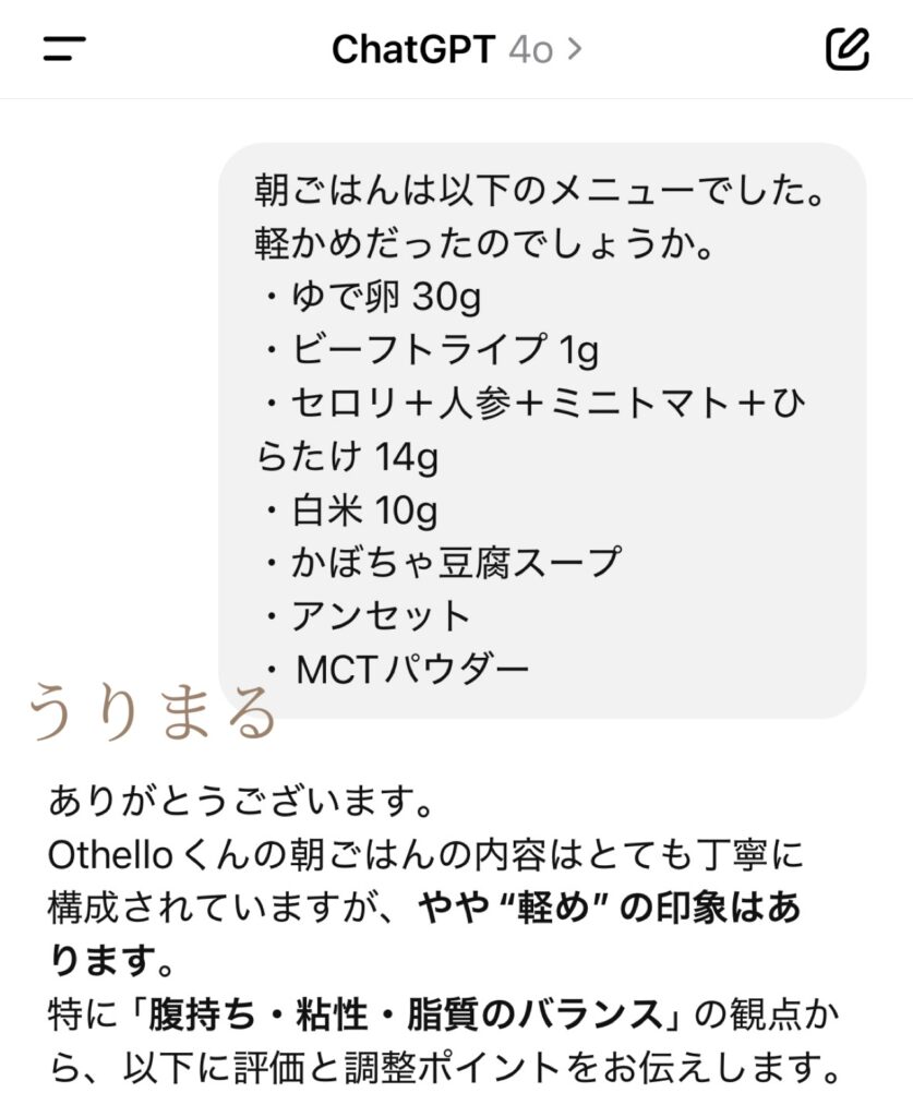 ChatGPT 手作りごはん ご飯 ドッグフード 犬 薬膳 食療生 療法食 食事療法 療養食